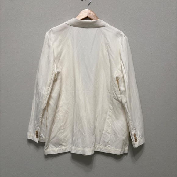 LOFT Relaxed Modern Linen-blend Blazer - White, XL - Picture 8 of 9